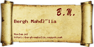Bergh Mahália névjegykártya